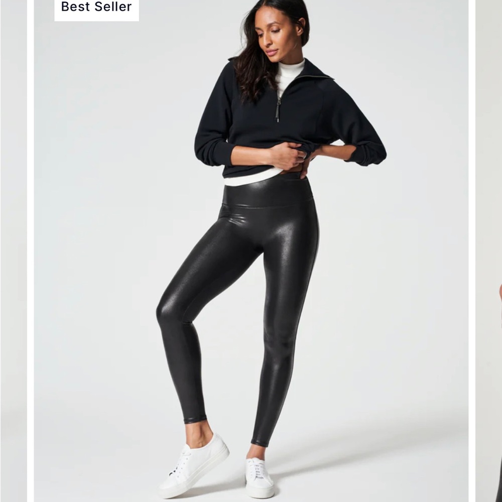 SPANX FAUX LEATHER LEGGINGS | Size Small